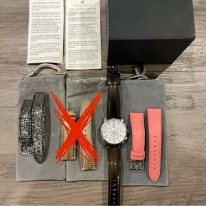 Michele Sports Sail 42mm Watch w Genuine Lizard & Leather interchangeable Straps